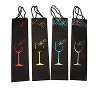 Wresetly 12 bolsas de regalo de papel para vino, bolsas de regalo de vino rojo, bolsas individuales para la compra de de vino, bolso de mano, organizador (color aleatorio)