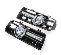Wresetly 2 faros delanteros LED para rejilla de parachoques antiniebla para 97-06 Golf 4 MK4 IV, color negro