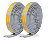 Wresetly 2 Rollos 10 M Excluidor de Tiro para Puertas y Ventanas, Excluidora de Tiro Sello de Goma de Espuma Pegatinas de Coche Sellado Gris