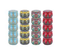 Wresetly 20 Piezas Latas de Hojalata para Velas, Recipientes Redondos de Metal de 4,4 Onzas, Tarros para Velas VacíOs con Tapas para Hacer Velas, Almacenamiento de ArtesaníAs Granel