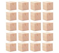 Wresetly 20 soportes para tarjetas de visita, soporte para números de mesa, soporte para tarjetas de mesa de madera maciza, para tarjetas de nombre, fotos, tarjetas