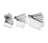 Wresetly 21 Pack Cremallera Bolsa (7 Tamaños) para Escuela Oficina Necesidad Puntada Organizar Almacén, y negro.