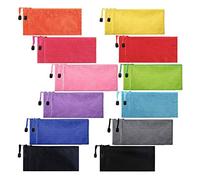Wresetly 24 StüCke de cremallera impermeable archivo bolsa lápiz bolsa estuche de la pluma, para la oficina Necesidad Accesorios cosméticos, 12 colores, color