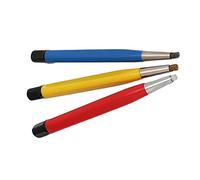 Wresetly 3 piezas de cepillo de eliminación de óxido pluma pluma fibra de vidrio/latón/cepillo de acero forma de bolígrafo piezas de reloj herramienta de pulido piezas de reloj, Rojo, amarillo y azul