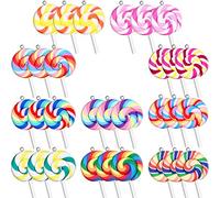 Wresetly 30 colgantes de arcilla Candy Lollipop para manualidades