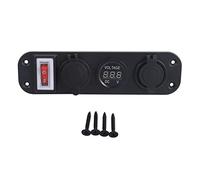 Wresetly 4 en 1 Dual QC3.0 Cargador C Igarette encendedor hembra voltímetro digital con interruptor basculante y control inteligente Bluetooth