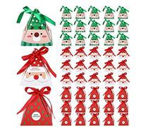 Wresetly 48 cajas de regalo de Navidad para caramelos, cajas de regalo de Papá , cajas de regalo con baños para Navidad, bodas, caramelos