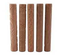 Wresetly 5 unidades de herramientas de cerámica con textura de arcilla modelador de de rodillos juego de herramientas de cerámica con 5 patrones diferentes