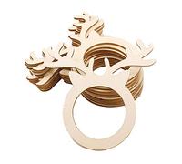 Wresetly 50 unidades de cuernos de , tarjetas de mesa, servilleteros, mini anillo de madera para fiesta de Navidad, cena, banquete, decoración de mesa para el hogar