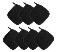 Wresetly 7 unidades de trapo para olla de algodón negro para guantes de horno de cocina, lavable a máquina y resistente al