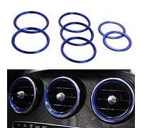 Wresetly 7 unids estilo coche AC salida anillo decoración eventos aire acondicionado recorte pegatinas cubierta para C clase w205 glc 180 200 260 (azul)