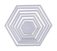 Wresetly 7 unids/set Hexágono Espiral Molde de Decoupures Plantillas DIY Scrapbooking Decorative Modelo de tarjetas de papel troqueles de corte Accesorio