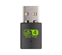 Wresetly Adaptador Wifi de 300Mbps Conductor Libre Receptor Inalámbrico Tarjeta de Red Transmisor WiFi Inalámbrico USB Mini Receptor