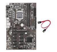 Wresetly B250B ETH Tarjeta madre +cable SATA LGA1151 DDR4 12Xranura para tarjeta gráfica MSATA SATA3.0 USB3.0 para minería BTC