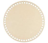 Wresetly Base de la cesta de madera natural de 20 cm con agujero, base redonda vacía para el suelo de modelado de la bolsa de ganchillo para manualidades de punto