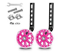 Wresetly Bicicletas de entrenamiento para bicicleta infantil Estabilizador ajustable para bicicleta, adecuado para bicicleta infantil de 12 14 16 18 20 - Rosa