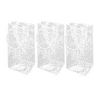 Wresetly - Bolsa de vino de hielo portátil de 3 unidades de bolsa de vino de PVC con asa para champán, cerveza fría y vino, transparente
