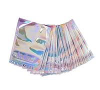 Wresetly Bolsas de papel de aluminio, 100 unidades, bolsas resellables a prueba de olores, bolsa de papel de aluminio, bolsa con de cremallera para recuerdos de fiesta, almacenamiento de