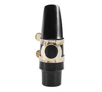 Wresetly Boquilla de saxofón alto de plástico con tapa de metal y hebilla de lengüeta, parches para boquilla, almohadones