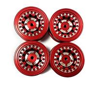 Wresetly Buje de rueda de metal Beadlock llanta para 1/24 FCX24 1/18 Mogrich RC Crawler Car Upgrades accesorios de piezas, rojo