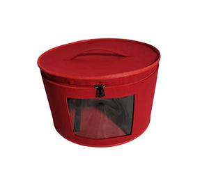 Wresetly Caja Organizadora de Sombreros, Caja de Almacenamiento Redonda Plegable, Tapa, Sólido, Rojo, 43 x 26,5 cm