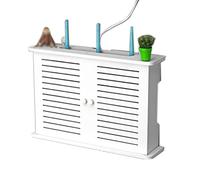 Wresetly Cajas de almacenamiento de enrutador WiFi inalámbrico, caja de , cable más soporte de alambre, enchufe de pared, estante de almacenamiento doble
