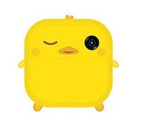 Wresetly Cámara de impresión LCD de 2,4 pulgadas, cámara digital de fotos de video, cámara de impresión instantánea alimentada por batería, con papel de impresión amarillo