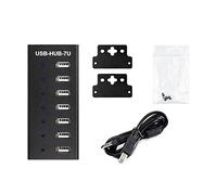 Wresetly Concentrador USB de industrial de 7 puertos USB 2.0 multiinterfaz HUB estación de acoplamiento convertidor adaptador de expansión enchufe