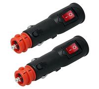 Wresetly Conector de adaptador de alimentación de 2 piezas Enchufe para coche de 12 V con fusible e interruptor Cig de 20 Mm/DIN de 12 mm para eléctrica para vehículos Euro