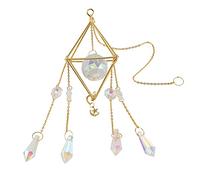 Wresetly Crystal Sun Catcher, Rainbow Prism, Window Sun Catcher, revestido en Celestial, Boho con cristales