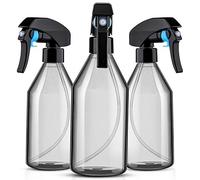 Wresetly de pulverización de plástico para soluciones de limpieza, envase vacío reutilizable de 10 oz con pulverizador negro duradero, paquete de 3