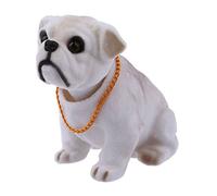 Wresetly Decoración de perro bulldog blanco y gris para coche