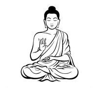 Wresetly DIY Adhesivo de Pared Negro Meditating Buddha Decal extraíble Art Home Decor Mural