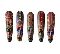 Wresetly En Colgando Una Pared Escultura De Madera Maciza Pintada Decoración De Pared Bar Decoración Del Hogar Tótem Africano A