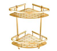 Wresetly Estante dorado para baño, cesta de ducha para champú, estante de baño