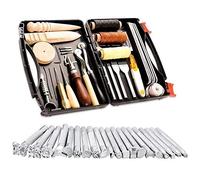 Wresetly Herramientas de mecanizado de cuero y accesorios con caja de herramientas, perfecto para coser, punzonado, corte, costura, costura, cuero, manualidades