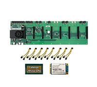 Wresetly HSW1 - Placa base de minería ETH/BTC de 8 tarjetas+CPU 2955U+ventilador+128G SSD+8X Cable de alimentación 8 ranuras PCIE X16 67mm DDR3 SODIMM RAM MSATA