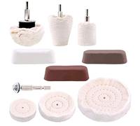 Wresetly Juego de 10 almohadillas de pulido de color rojo, 3 unidades, 1/4, para colector, aluminio, acero inoxidable, cromo