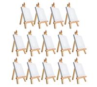 Wresetly Juego de 14 minilienzo y pinceles para caballete de lienzo extendido