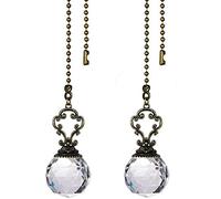 Wresetly Juego de 2 ventiladores claros tren techo ventilador cadena en estilo vintage tira prismas de cristal