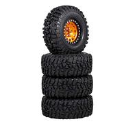 Wresetly Juego de 4 llantas de metal 2.2 Beadlock para 1/10 RC Crawler Car TRX4 TRX6 SCX10 RR10 piezas, amarillo