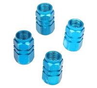 Wresetly Juego de 4 tapones de válvula de aluminio para neumáticos de Velo, coche, color azul