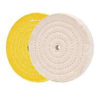 Wresetly - Juego de ruedas de pulido (2 unidades, 150 mm, ruedas de pulido para pulidora, almohadilla de mesa con agujero de mandril de 12,7 mm)