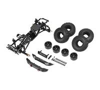 Wresetly Kit de chasis de aleación de aluminio para SCX24 AXI00006 1/24 RC Crawler Car Upgrade Parts, Negro
