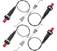Wresetly Kit de Encendedor PiezoeléCtrico de Propano de 4 Piezas Cable de Enchufe de Encendido de Electrodo de CeráMica Roscado de 30 Cm para Parrilla de
