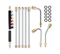 Wresetly Kit de varillas de extensión para limpiador a presión - Lanza para limpiador de alta presión con puntas para boquilla de pulverización, conexión rápida 1/4, antipérdida 4000 PSI