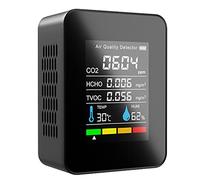 Wresetly Medidor de CO2 digital 5 en 1, medidor de temperatura y humedad, detector de dióxido de carbono, monitor de calidad del , analizador TVOC HCHO-A