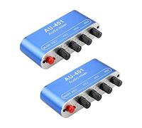 Wresetly Mezclador estéreo (4 entradas y 1 salida) Audio Estéreo Mixing Board DIY Auriculares Amplificador DC12V