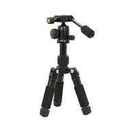 Wresetly Mini trípode de escritorio estable de aluminio y cabeza de bola para cámara digital sin espejo teléfono inteligente (negro)