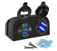 Wresetly Panel tipo tienda de campaña con agujeros, carga rápida 3.0 Dual USB cargador 12 V/24 V enchufe para coche ATV RV